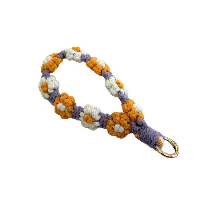 Floral Macrame Keychain Holder