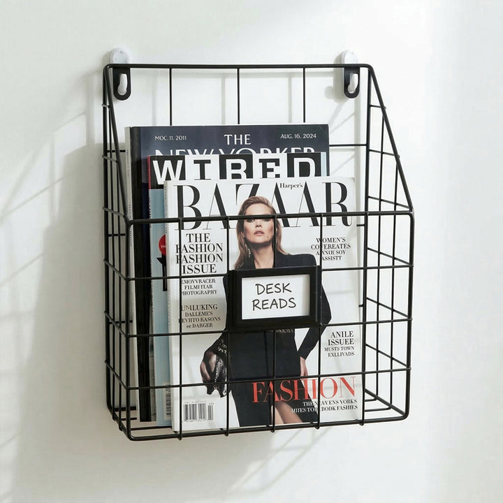 Wall shelf with storage basket
