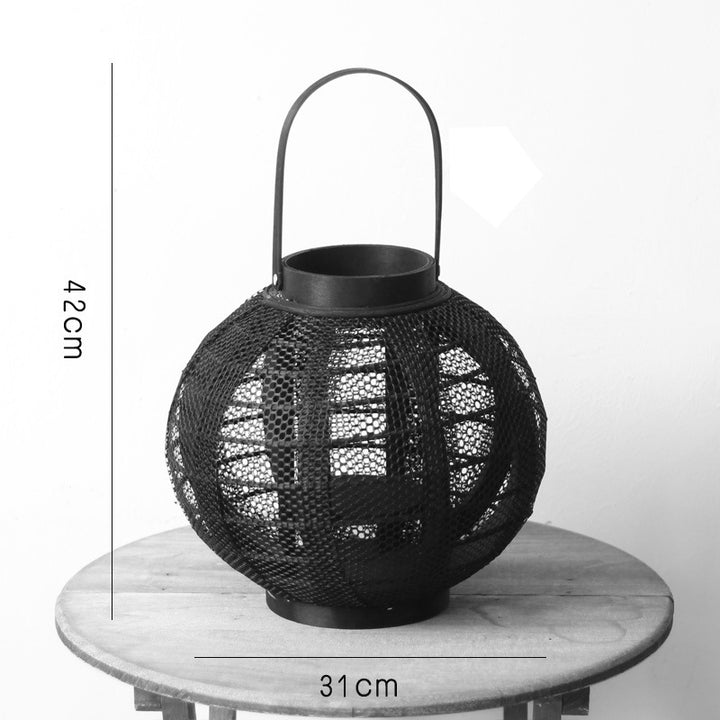 Elegant metal lantern with net design