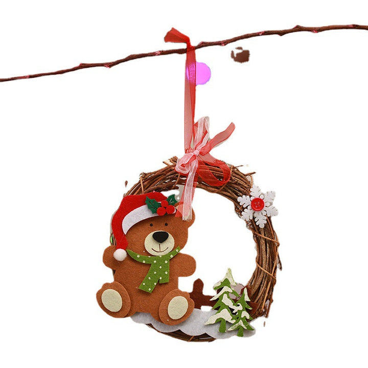 Decorative Christmas wreath with reindeer motif