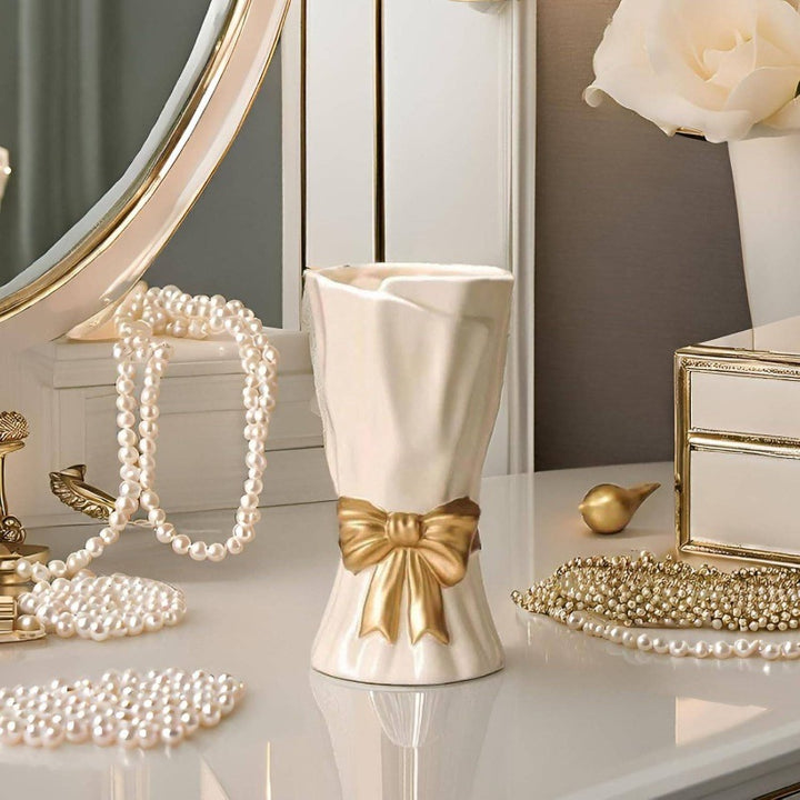 Home Décor Ceramic Vase with Bow