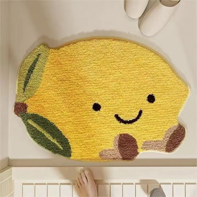 Lemon Slice Shape Bath Mat