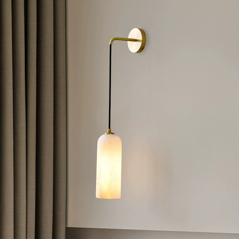 Minimalist Alabaster Marble-Effect Wall Pendant Light