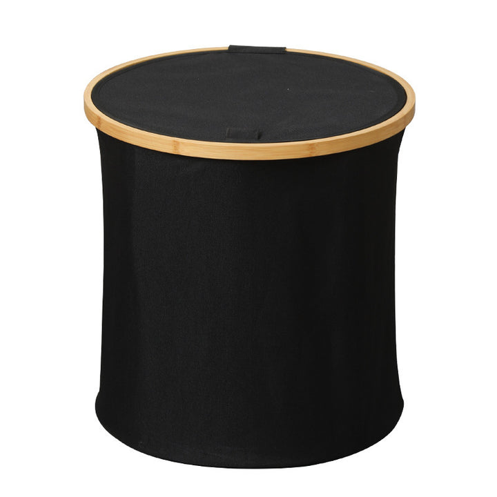 Practical laundry container with bamboo lid