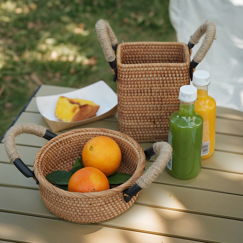 Handcrafted storage basket with sturdy handles