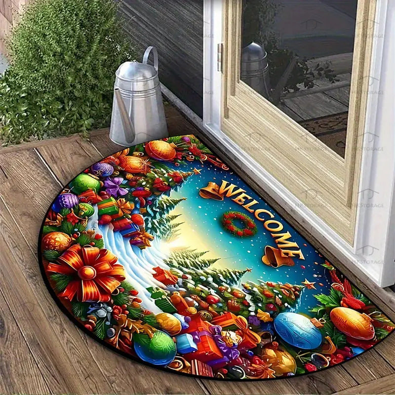 Decorative Holiday-Themed Entrance Mat for Home