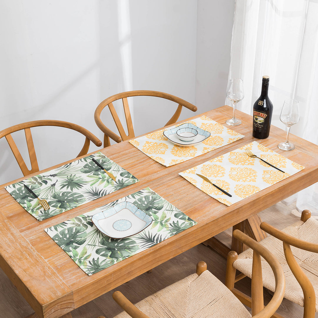 Tropical Leaf Print Placemats