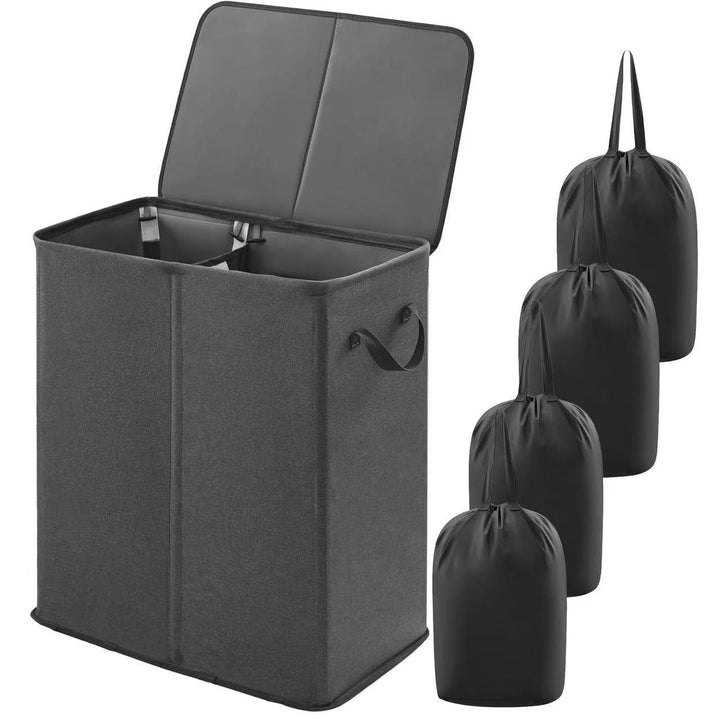 Laundry container with separating compartments