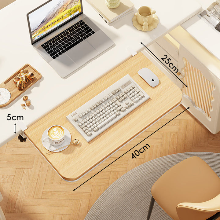 Clamp-On Adjustable Under-Desk Extension Work Surface