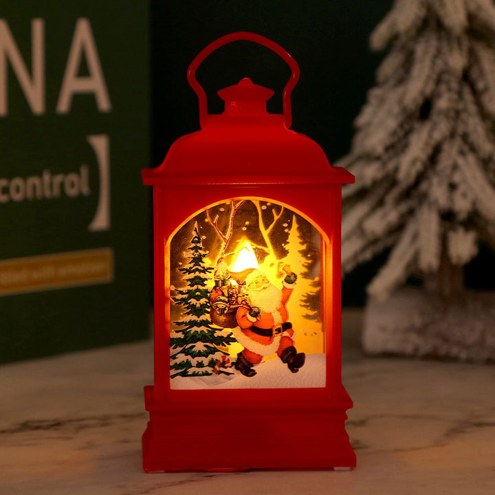 Nostalgic Christmas lantern with Santa motif
