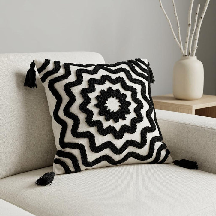 Geometric Patterned Textile Throw Pillow