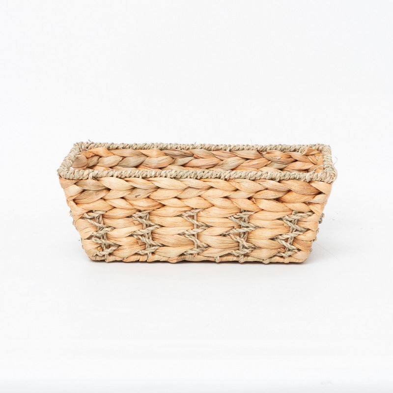 Rustic storage basket made of woven natural material
