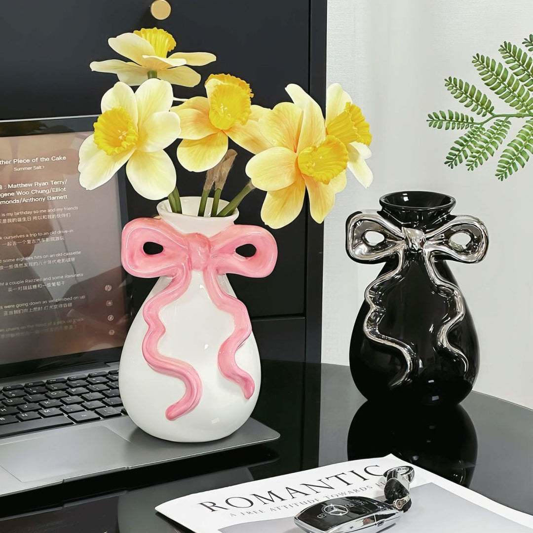 Decorative Bow-Shaped Art Vase