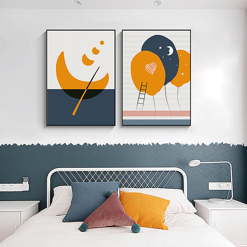 Abstract Giraffe Illustration Framed Art