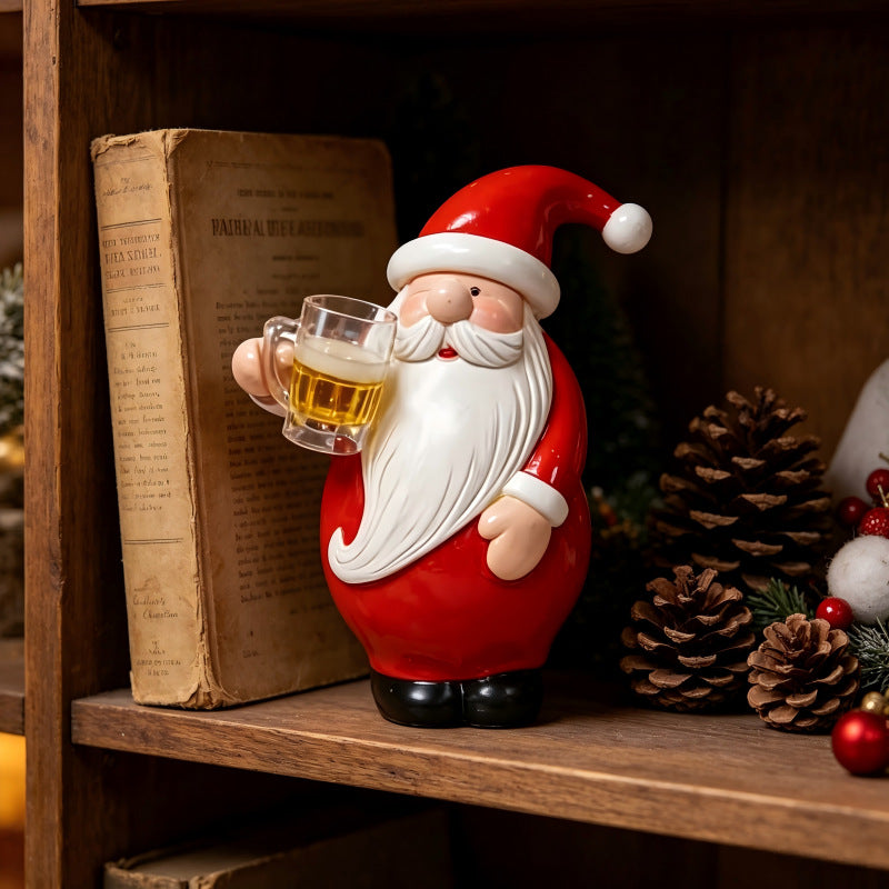 Decorative Santa Claus figure with beer mug