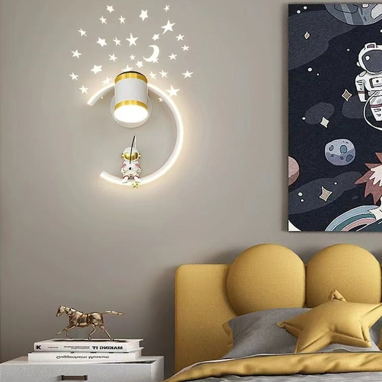Astronaut Half Moon LED Wall Light Night Light
