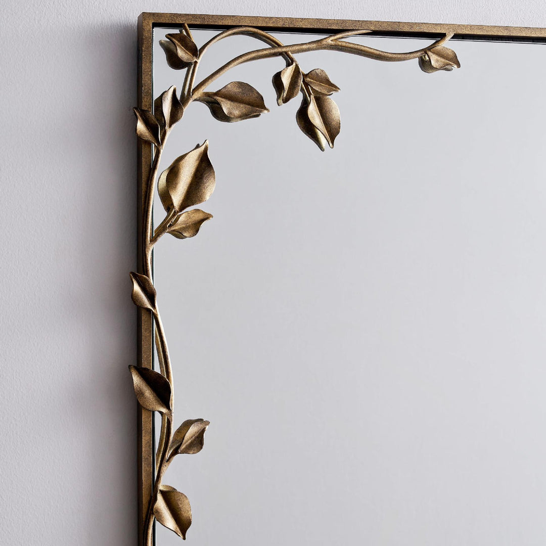 Ornate Wall Mirror With Leaf Accents