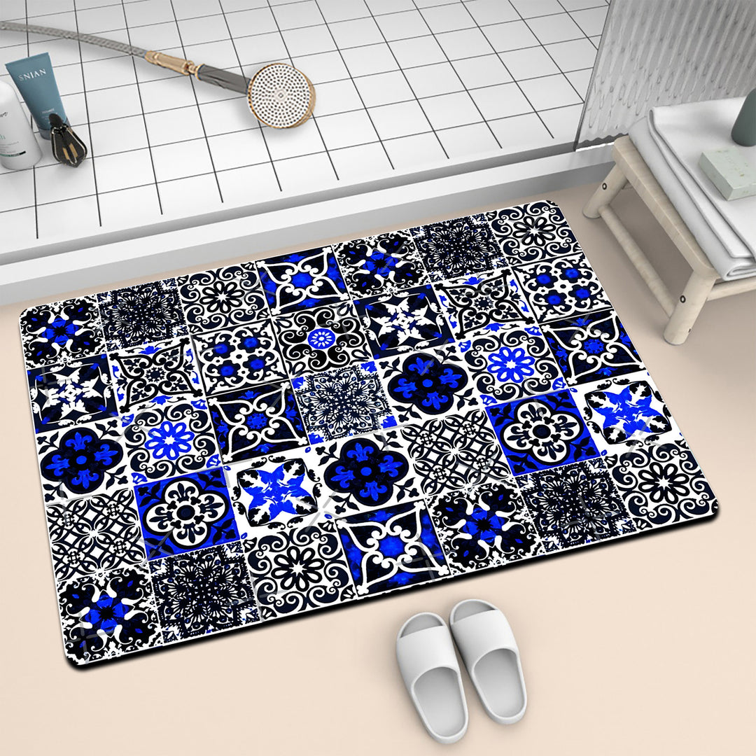 Colorful Geometric Pattern Bath Mat