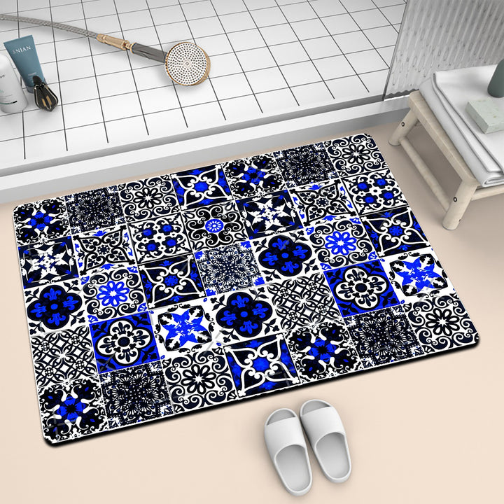 Colorful Geometric Pattern Bath Mat