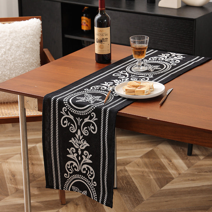 Ornamental lightweight viscose scarf with decorative medallion pattern