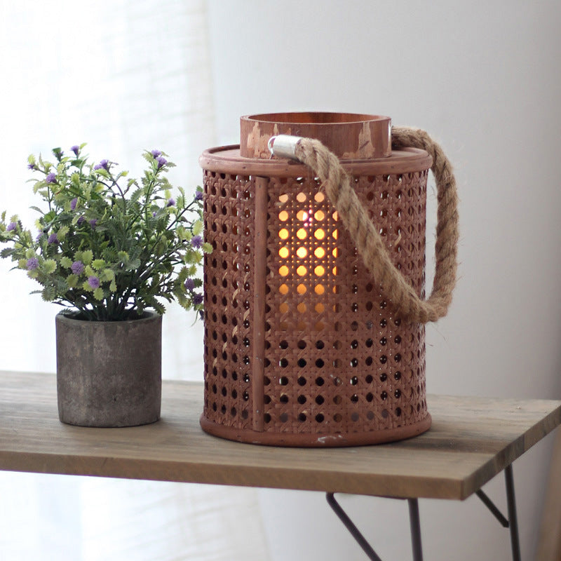 Decorative lantern holder made of natural material