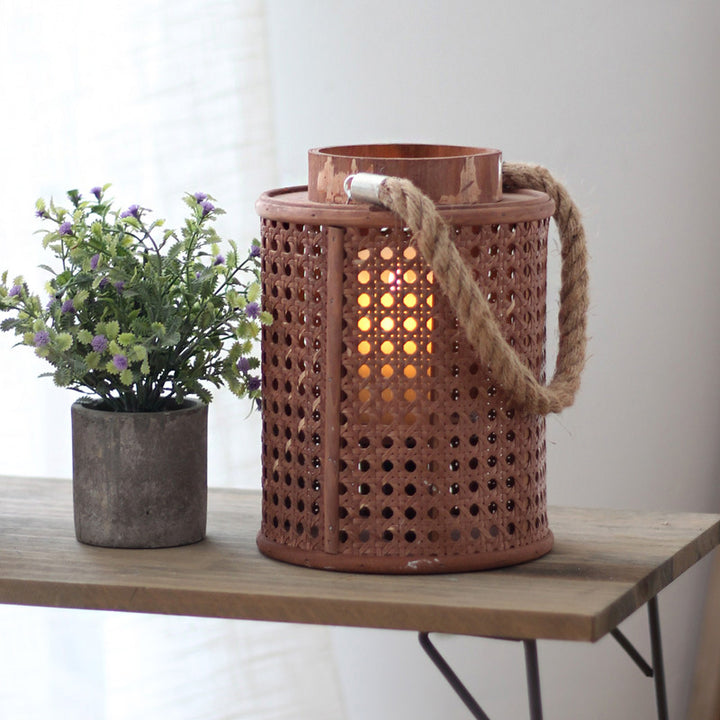 Decorative lantern holder made of natural material