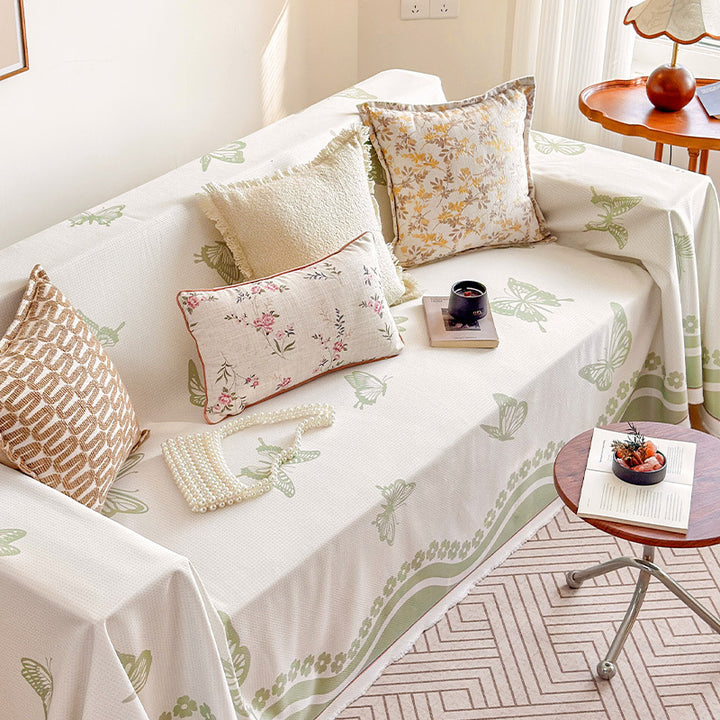 Artistic Floral Print Sofa Throw Cover