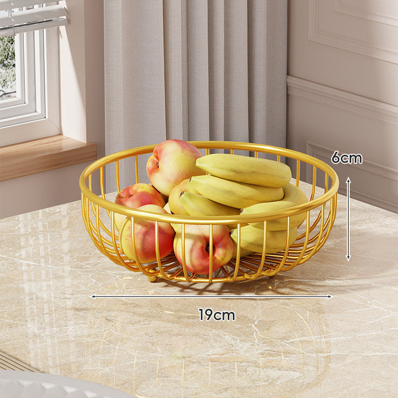 Tiered Curved-Frame Open-Wire Fruit Bowl Stand
