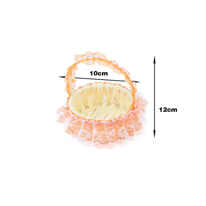 Decorative Lace Trim Woven Basket