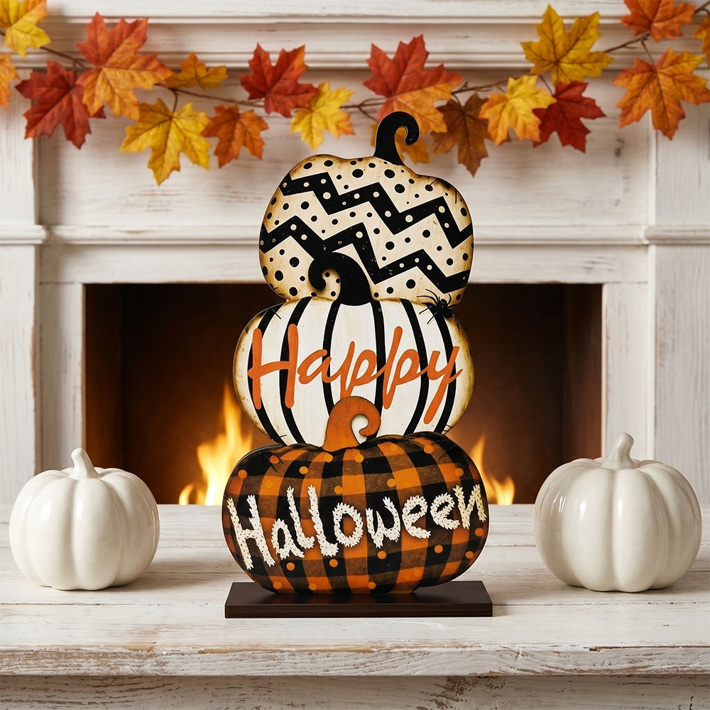 Halloween decoration figure with stacked pumpkins