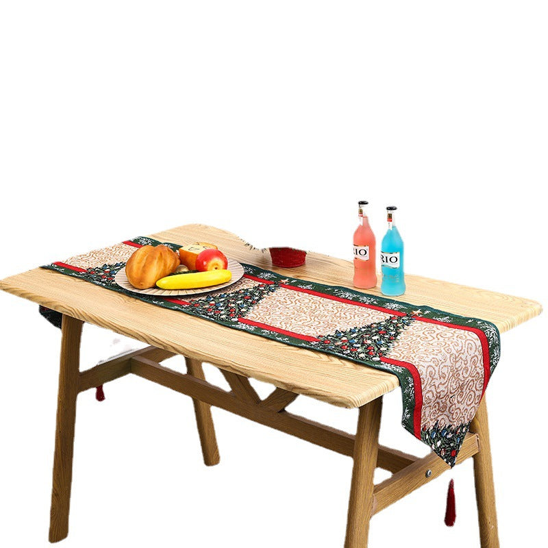 Festive table runner with reindeer motif