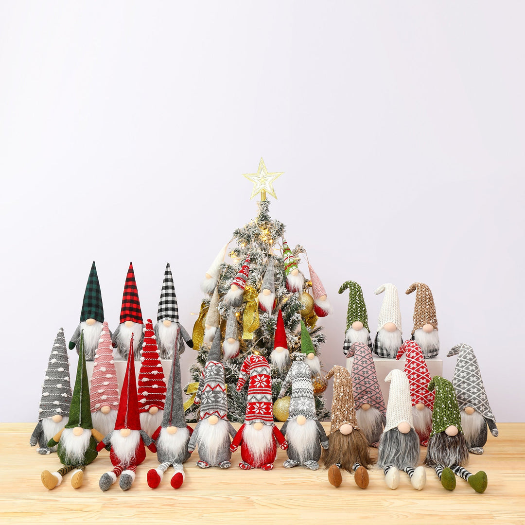 Decorative Christmas gnome with knitted hat