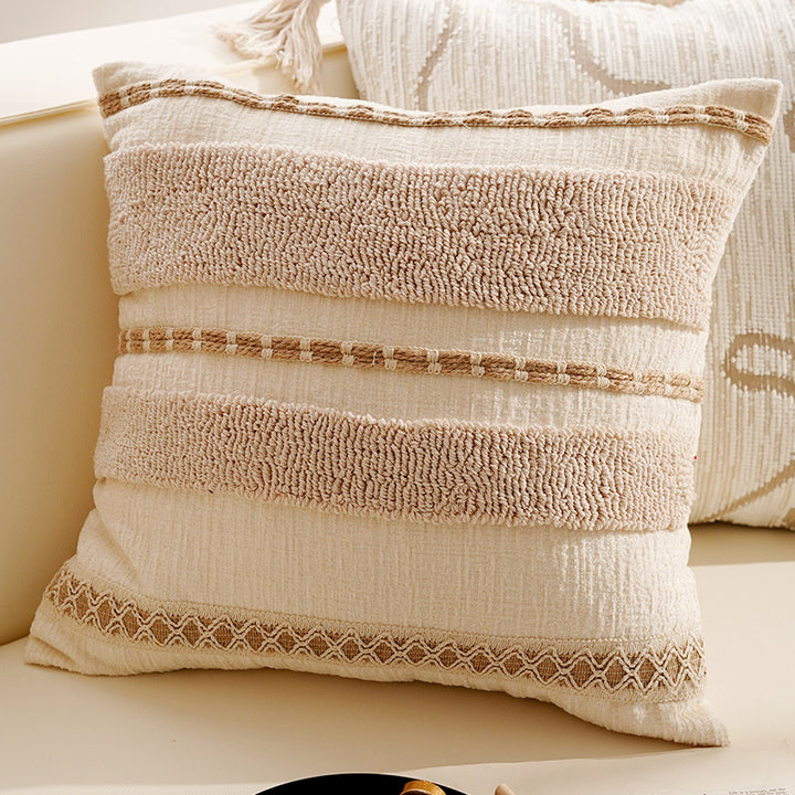 Embroidered Botanical Decorative Pillow