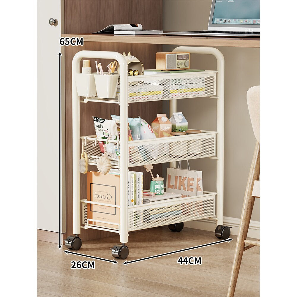 Multi-Tier Mesh Rolling Storage Cart