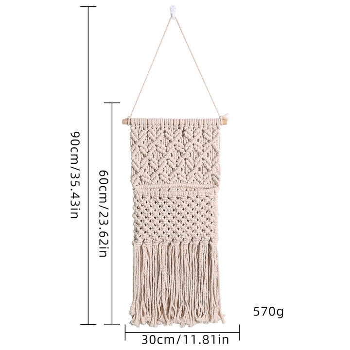 Artistic macrame wall decor with beautiful fringe decoration