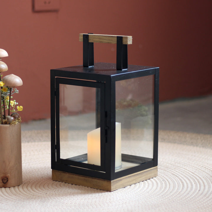 Decorative Lantern with Wooden Handle