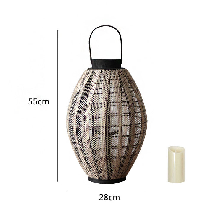 Elegant lantern with metal grid