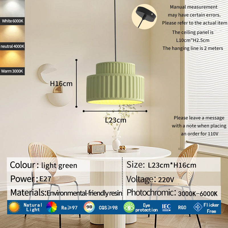 Contemporary ribbed pendant light