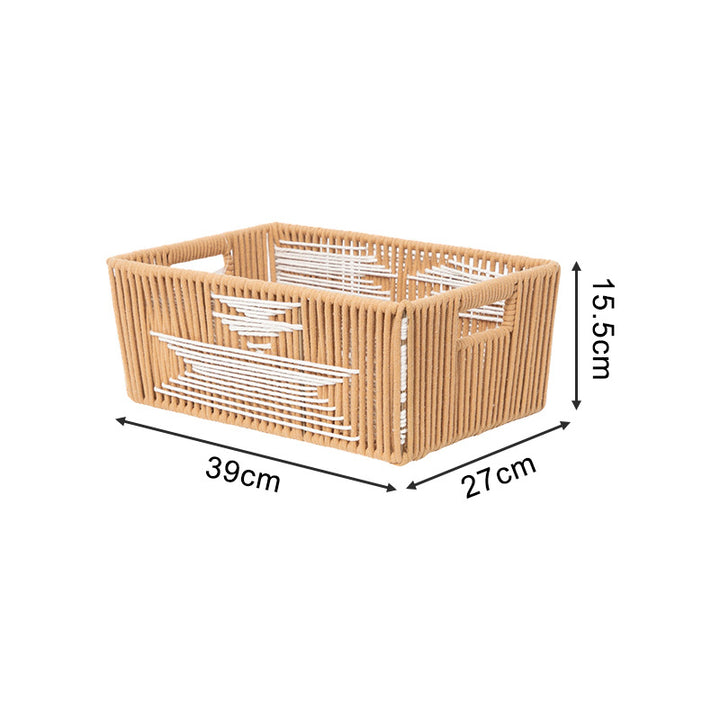 Storage basket with stylish woven design