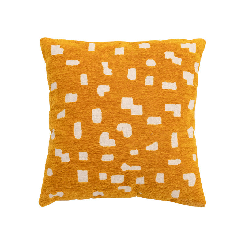 Decorative cushion with jacquard-like chenille structure and concealed zipper