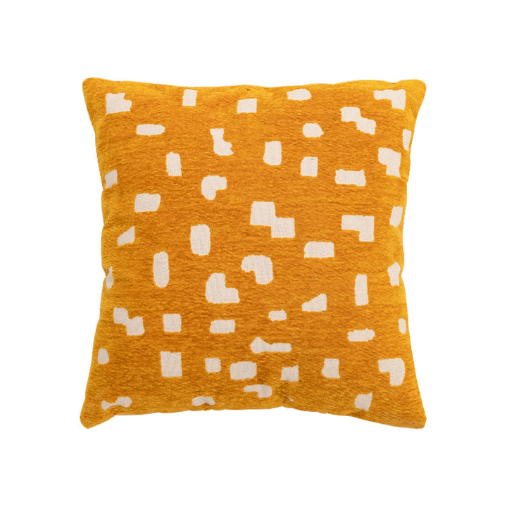 Decorative cushion with jacquard-like chenille structure and concealed zipper