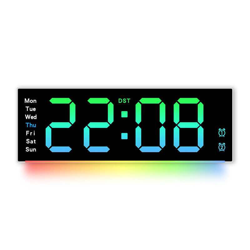 Digital wall clock with temperature sensor