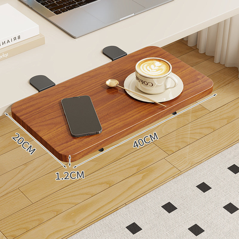 Clamp-On Foldable Bamboo Side Tray Table for Desk and Sofa