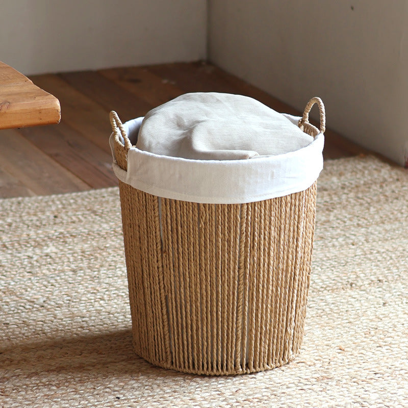 Storage basket with cotton lining