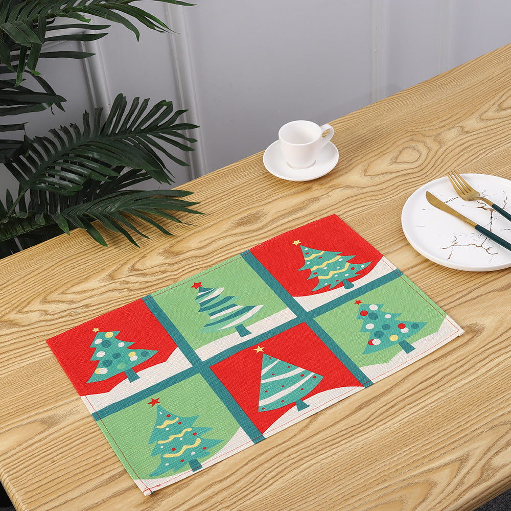 Christmas place mats with festive Santa motif
