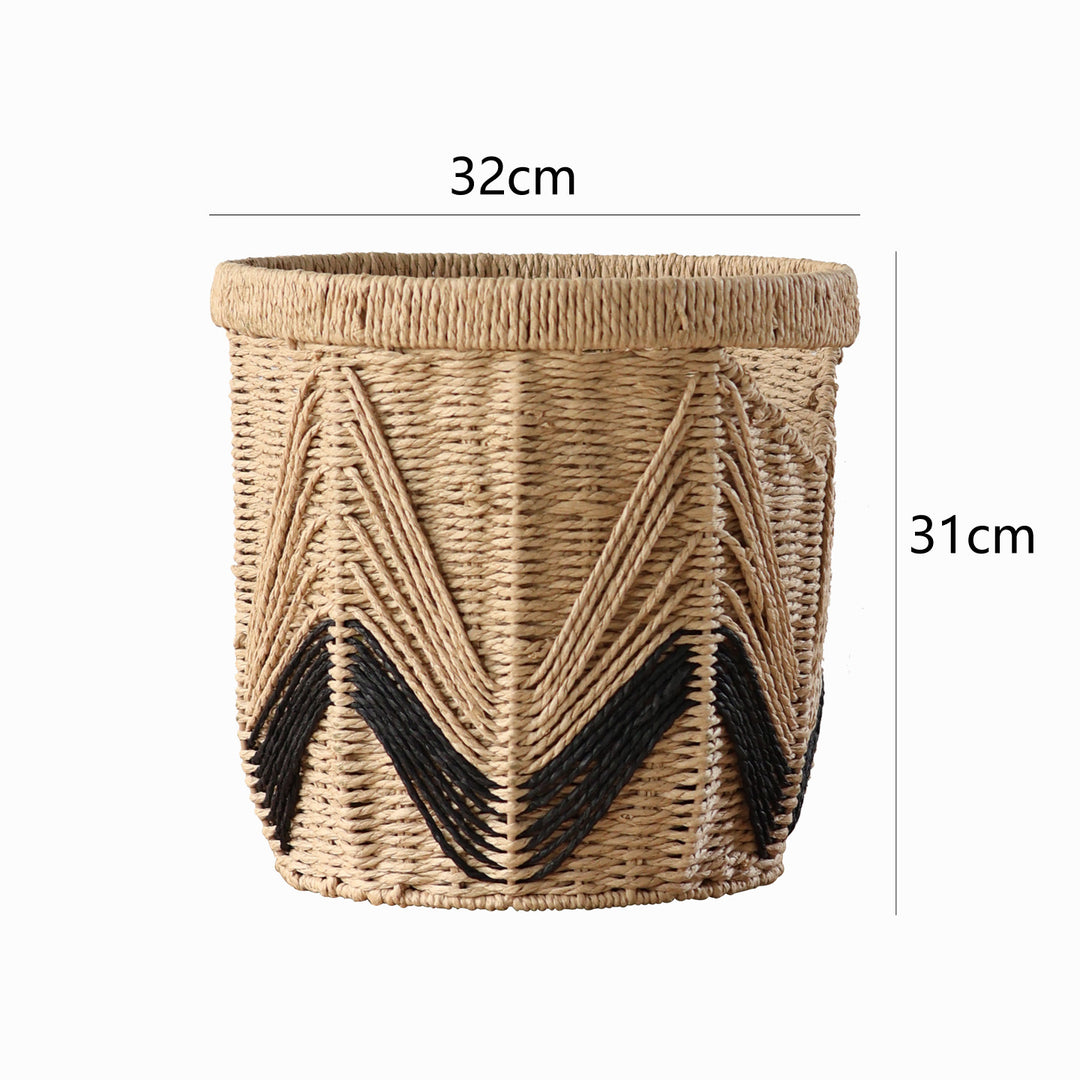 Decorative basket with graphic pattern