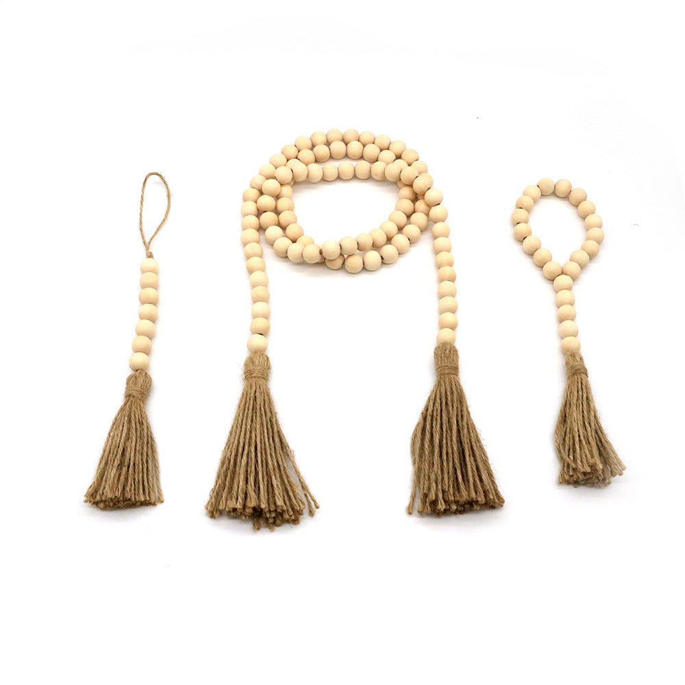 Decorative wooden bead ribbon