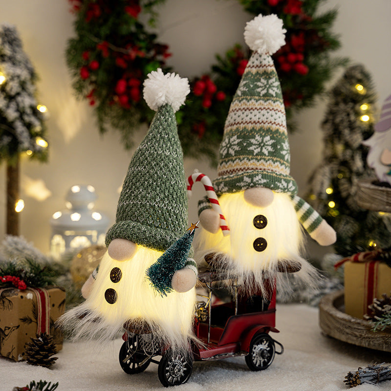 Decorative Christmas gnome with luminous details