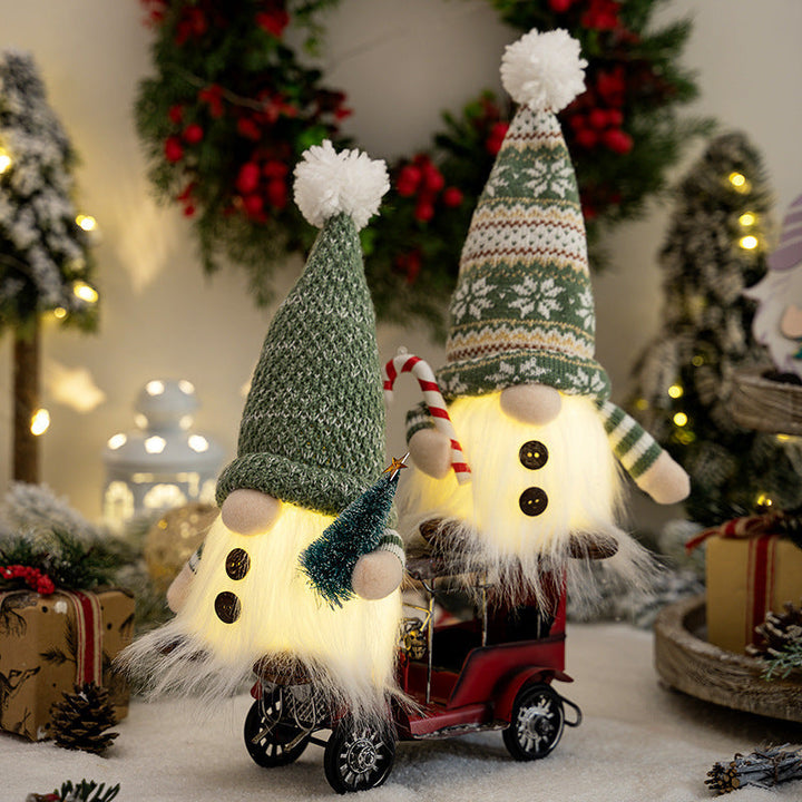 Decorative Christmas gnome with luminous details