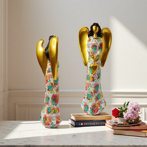 Engel Statue with Flower Pattern